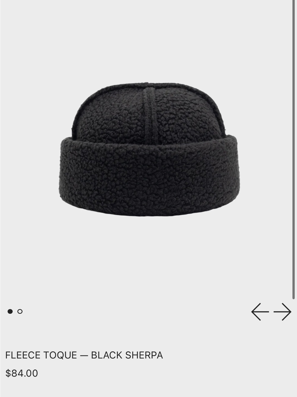 LLOYD sherpa fleece unisex toque size XS